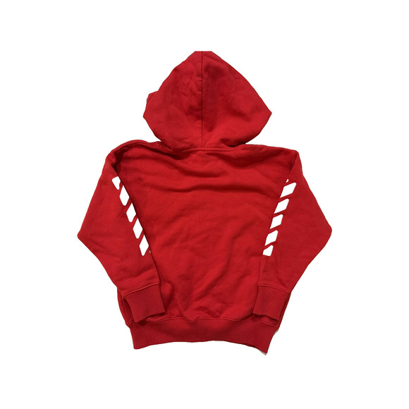 Off-White Hoodie Youth 6 Red Zip Up OFF Logo Diagonal Stripes Boys Girls NEW - Picture 6 of 10